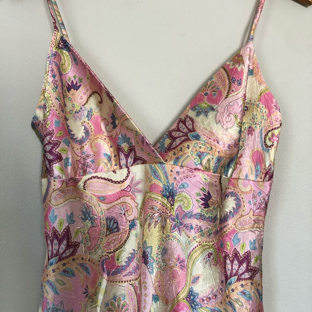 Vintage Pink Paisley Silky Nightgown